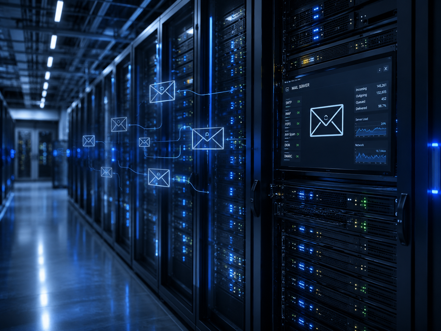 Reseller Hosting datacenter and mail server infrastructure